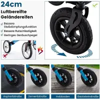 B2X Rollator faltbar und leicht mit Sitz Aluminium bis 160 kg 2 in 1 Rollstuhl & Reiserollator Blau