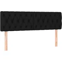 Syfax Kopfteile Schwarz 160x7x78/88 cm Stoff