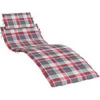 Syfax Sonnenliegen-Auflage Rot Karomuster 186x58x4 cm Oxford-Gewebe