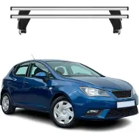 Menabo Dachträger Grundtäger für Seat Ibiza mk4 2008-2017 50kg Alu Silber 2tlg