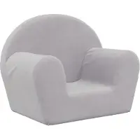 Syfax Kindersofa Hellgrau Weich Plüsch