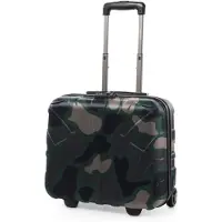 Suitline – Pilotentrolley Laptop-Koffer 2 Rollen Aktentrolley, Bordcase Flugzeug Underseater Pilotenkoffer Businesstrolley Hardcase Carry-On Hand Luggage ABS, TSA, 38 cm,Camouflage