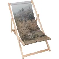 Dreamroots Liegestuhl klappbar Holz, Buchenholz bis zu 130 kg, Sonnenliege klappbar mit 3-stufiger Neigungsregulierung der Rückenlehne, Nature