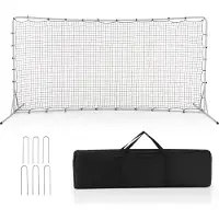 Costway Fußballtor für Kinder, 372,5 x 182,5 cm Fussballtore für Garten, Fussballtor mit Tragetasche Weiß