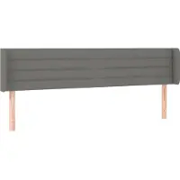 Syfax Kopfteil mit Ohren Dunkelgrau 203x16x78/88 cm Stoff