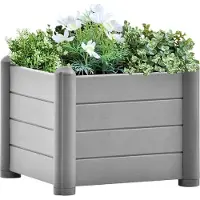 vidaXL Möbel Garten-Hochbeet PP Stein Grau 43x43x35 cm - Beete 317579