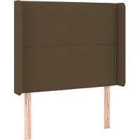 Syfax Kopfteil mit Ohren Dunkelbraun 93x16x118/128 cm Stoff