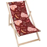 Dreamroots Liegestuhl klappbar Holz, Buchenholz bis zu 130 kg, Sonnenliege klappbar mit 3-stufiger Neigungsregulierung der Rückenlehne,Abstract Nature