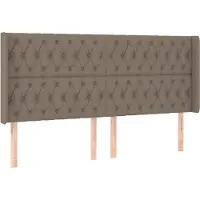 Syfax Kopfteil mit Ohren Taupe 183x16x118/128 cm Stoff