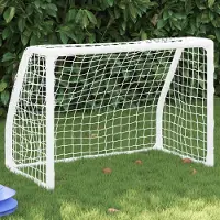 Prolenta Maison Exclusive - Fußballtore für Kinder 2 Stk. mit Ball Weiß 64x35x48 cm Metall