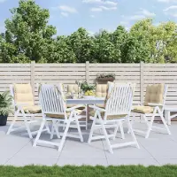 vidaXL CLORIS Niedriglehner-Auflagen 6 Stk. Beige Oxford-Gewebe - Gartenmöbelauflagen 1890
