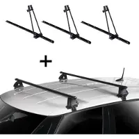 VDP 3x Fahrradträger ORION + Dachträger EVO Stahl kompatibel mit für Nissan Micra (K11) 5 Türer 1992-2003