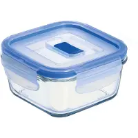 Luminarc Vorratsdose aus Glas 0,38l Pure Box EUROHOME – aus Glas und Kunststoff, 12,2x12,2x6,2cm – für alle Lebensmittel