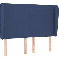 Syfax Kopfteil mit Ohren Blau 147x23x118/128 cm Stoff