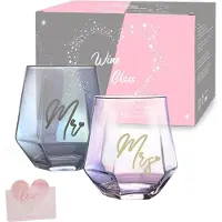 Sonstiges Mr and Mrs Weingläser Set Hochzeit Geschenk Jahrestag Bridal Shower Valentinstag
