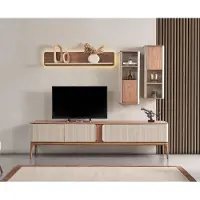AEA TV-Möbel & Schrankwände Wohnwand rtv Lowboard Schrank Wohnwände Beige