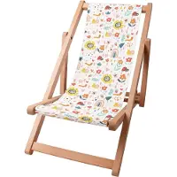 Dreamroots Kinder Liegestuhl klappbar Holz, bis zu 130 kg, Sonnenliege klappbar mit 3-stufiger Neigungsregulierung der Rückenlehne, Playground
