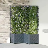 Prolenta Maison Exclusive - Garten-Pflanzgefäß 3 stk. Hellgrau 80 x 80 x 143 cm PP