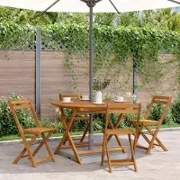 ZMH Klappbarer Gartentisch 110 cm Massivholz Akazie