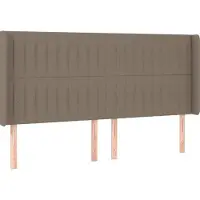 Syfax Kopfteil mit Ohren Taupe 203x16x118/128 cm Stoff