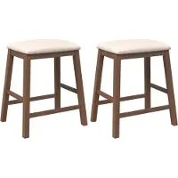 vidaXL "im Sonderangebot" Barstühle mit Kissen 2 Stk. Modernes Design - Barstuhl, Küchenstuhl -Braun Massivholz Gummibaum - NeuMöbel5115256