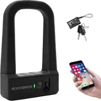 RockBros Fahrradschloss Bügelschloss NFC U-Lock mit USB-C Motorradschloss Diebstahlschutz für E-Bike, Mountainbike, Rennrad