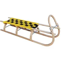 SULOV Holzschlitten 67 Länge 125 cm - gelb-schwarz