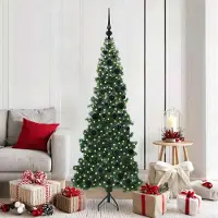 vidaXL Möbel Eckiger künstlicher Weihnachtsbaum Grün 180 cm PVC und Metall - 7094458