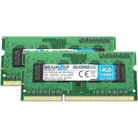 BRAINZAP 8GB (2x4GB) DDR3 1600MHz PC3L-12800S SO-DIMM CL11 1Rx8 1.35V Unbuffered Non-ECC RAM Arbeitsspeicher für Notebook Laptop Speichermodul Memory