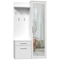Beautysofa | Kompaktgarderobe FIORA - Modulares Garderoben-Set Flurgarderobe mit Spiegel, Schuhschrank, Weiß