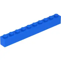 LEGO 10 Stück 6111 Stein Brick 1x10 Part Basic Steine 10 Blau
