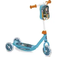 MONDO Kinderroller, 3 Räder, Disney Pixar Buzz Lightyear, Anti-Rutsch Deck, PVC Räder 14cm/12cm, Abnehmbare Lenkertasche