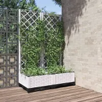 Prolenta Maison Exclusive - Pflanzkübel mit Rankgitter Weiß 80x40x121,5 cm PP