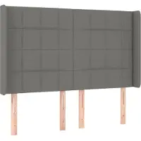 Syfax Kopfteil mit Ohren Dunkelgrau 147x16x118/128 cm Stoff