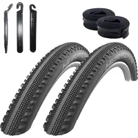 Schwalbe 2 x Hurricane Performance Fahrradreifen schwarz 57-584 ( 27,5 x 2.25 ) + 2 Schläuche DV19 inkl. 3 Reifenheber