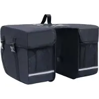 Syfax Doppel-Fahrradtasche für Gepäckträger Wasserdicht 35 L Schwarz