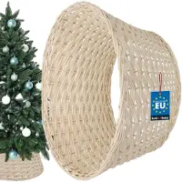 KOTARBAU Weihnachtsbaum Rock aus Weide Ø 55 cm Gebleicht Christbaumständer aus Rattan Natur Weihnachtsbaumkorb, Weihnachtsbaumständer