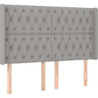 Syfax Kopfteil mit Ohren Hellgrau 163x16x118/128 cm Stoff