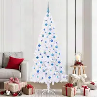 vidaXL "Schlussverkauf" Künstlicher Weihnachtsbaum(1 pc) - Kunstbaum/Tannenbaum - Weiß 210 cm PVC und Stahl C8077