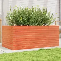 vidaXL "Rabatt" Pflanzkübel modernem Design - Blumentopf/Pflanzkasten - Wachsbraun 110x60x45,5 cm Massivholz Kiefer - Beete CC23412