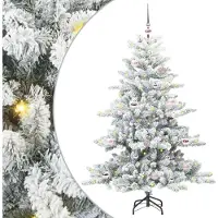 Syfax Künstlicher klappbarer Weihnachtsbaum Weiß 150 cm PVC und Stahl