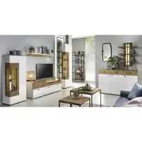AEA Wohnzimmer Wohnwand Modern s TV-Lowboard Komplett Set 6tlg