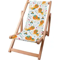 Dreamroots Kinder Liegestuhl klappbar Holz bis zu 130 kg, Sonnenliege klappbar mit 3-stufiger Neigungsregulierung der Rückenlehne, Sleepy Lions