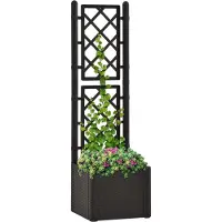 vidaXL "2026 Promotion" Garten-Hochbeet - Pflanzkasten - mit Spalier Selbstbewässerungssystem Anthrazit - Beete CC8197