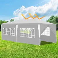 TolleTour Pavillon Garten mit abnehmbaren mit Spiralschläuchen und großen Fenstern Seitenteilen tragbares wasserdichtes Zelt Partyzelt, Gartenpavillon,3 x 3 m / 3 x 6m