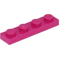 LEGO 1x4 Platte 3710 - 250 Stück Magenta