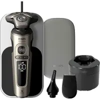 Philips Shaver S9000 Prestige SP9883/36 Elektrischer Nass- und Trockenrasierer mit SkinIQ, Rotationstrasierer, NanoTech Dual Precision Blades, SH91, 2 Jahr(e), Grau, Akku