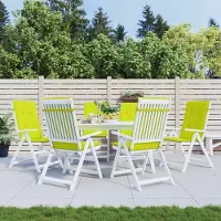 vidaXL "2026 Promotion" Gartenstuhlauflagen für Hochlehner 6 Stk. - Hohe Qualität - Knallgrün 120x50x3 cm - Gartenmöbelauflagen CC8425