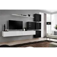 AEA Modern Wohnwand Wand Regal Wandschrank Weiß Luxus Einrichtung Designer Komplett