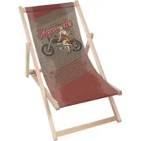 Dreamroots Liegestuhl klappbar Holz bis zu 130 kg, Sonnenliege klappbar mit 3-stufiger Neigungsregulierung der Rückenlehne, Custom Motocycles